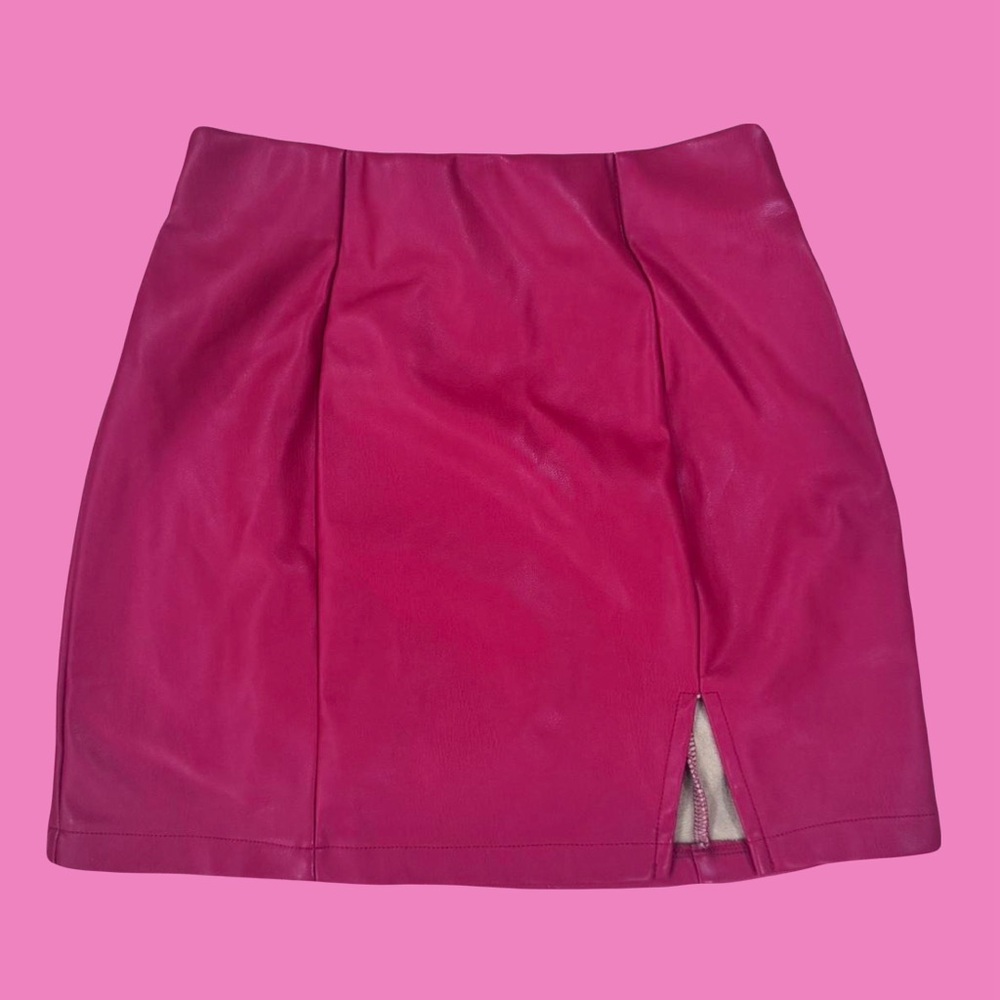 red Faux rather Mini Skirt